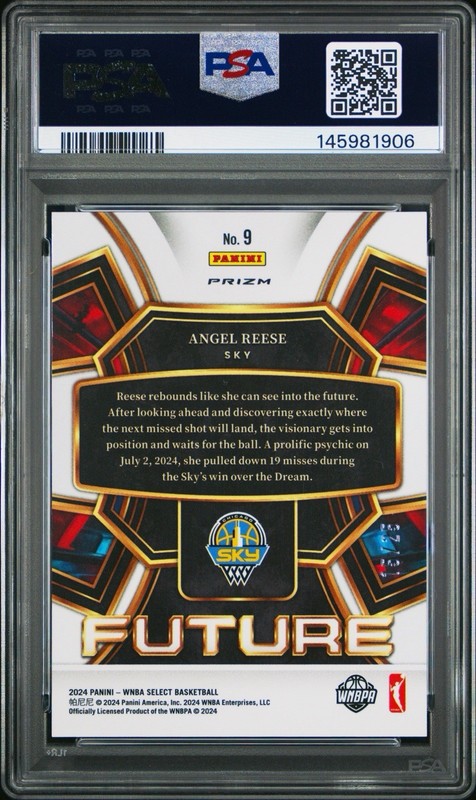 2024 Select WNBA ANGEL REESE #9 (RC) Future Tie-Dye Prizm 15/25 PSA 10 view 2
