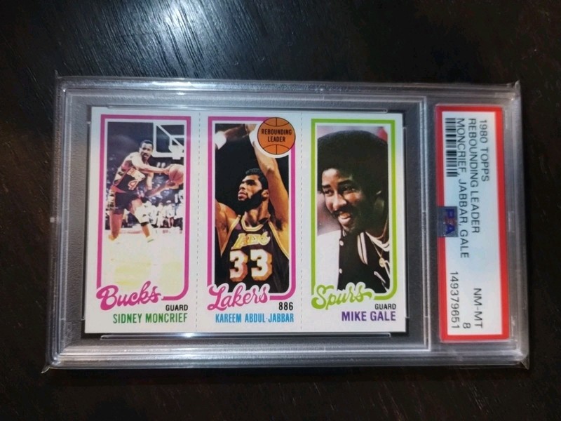 1980 Topps - KAREEM ABDUL-JABBAR Mike Gale SIDNEY MONCRIEF - PSA 8
