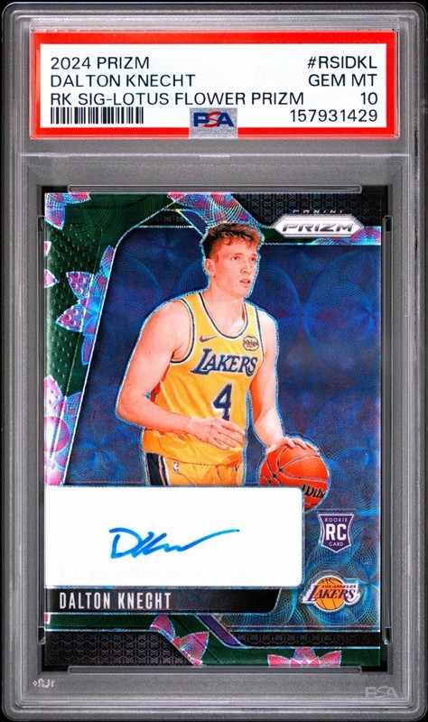 2024 Panini Prizm Lotus Autograph /18 PSA 10 Dalton Knecht Lakers SSP CP1