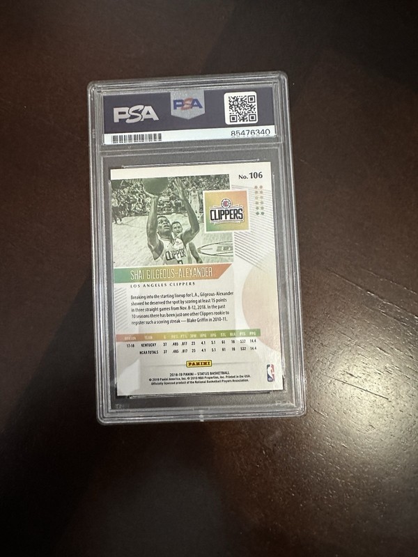 2018-19 Status Shai Gilgeous-Alexander RC ROOKIE Auto PSA DNA AUTHENTIC #106 view 2