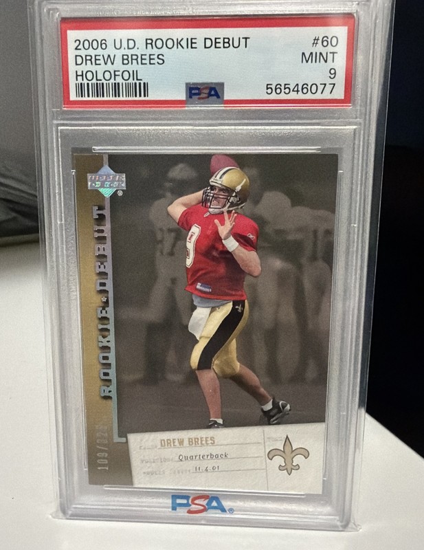 2006 Upper Deck Rookie Debut #60 Drew Brees Holofoil #/325 PSA 9 (Pop 1)