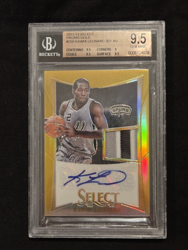 ​2012 Select Kawhi Leonard Gold Prizm Jersey Auto RC /10 BGS 9.5 #250