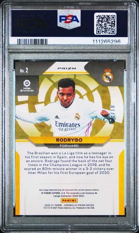2020-21 Panini Chronicles Soccer Prizm Rodrygo  Gold /10 view 2