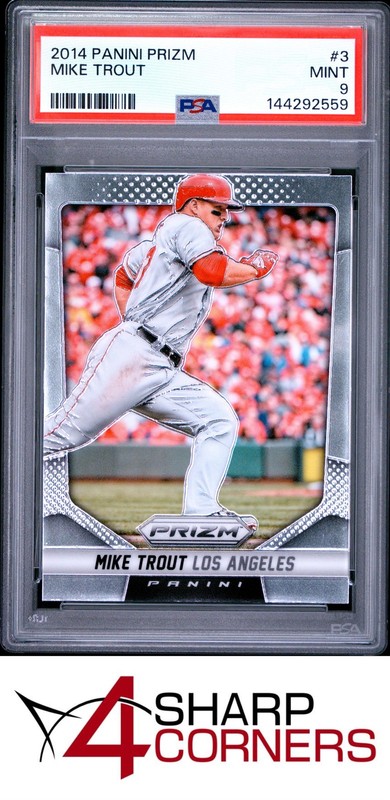 2014 PANINI PRIZM #3 MIKE TROUT PSA 9