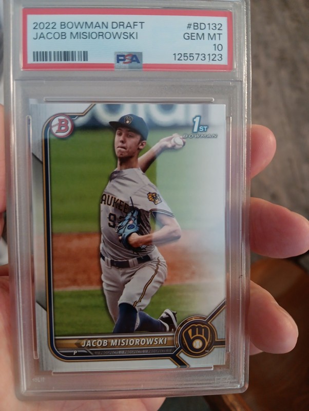 2022 Bowman  Draft #BDC132 Jacob Misiorowski Brewers RC Rookie PSA 10