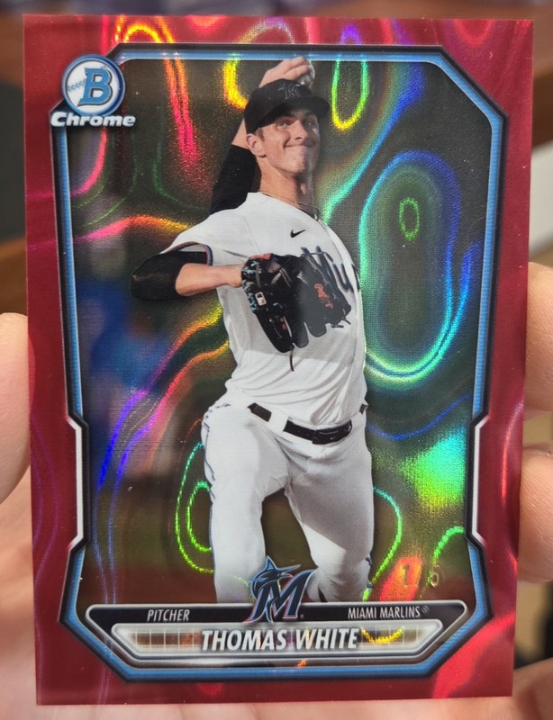 2026 Bowman Chrome Thomas White Red Lava Refractor /5