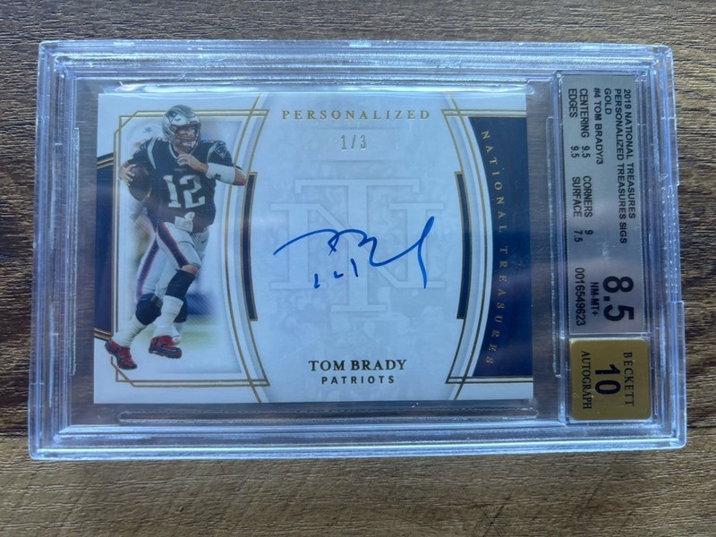 *RARE* 2019 Panini National Treasures Tom Brady Gold Auto BGS 8.5 Auto 10 1/3