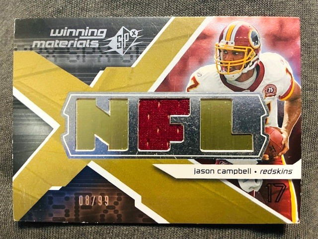 2008 Upper Deck SPX Jason Campbell Game Used Worn Jersey Relic Card /99 Rare