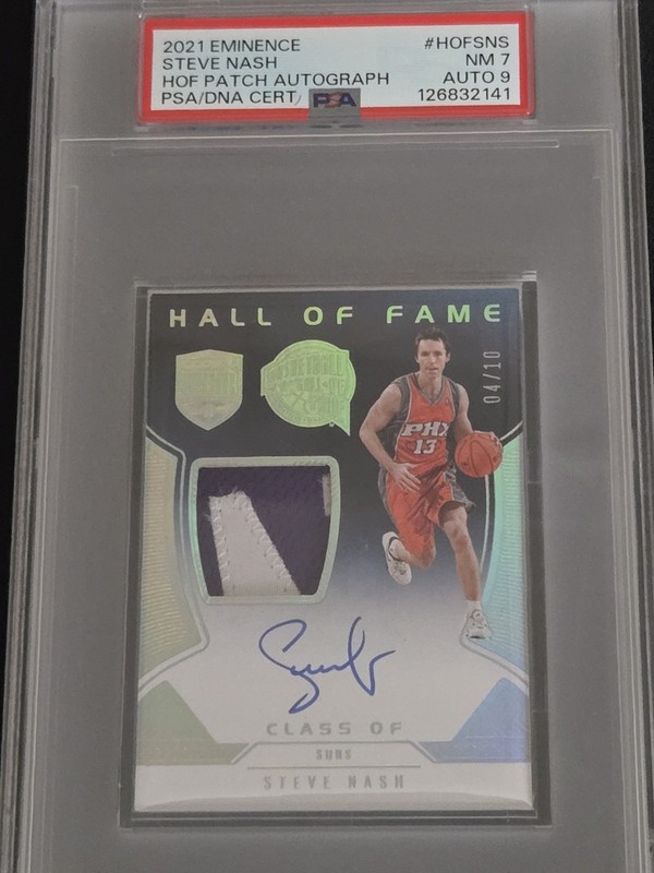 2021 Eminence Steve Nash Hall of Fame Patch Autograph /10 - PSA - Phoenix Suns