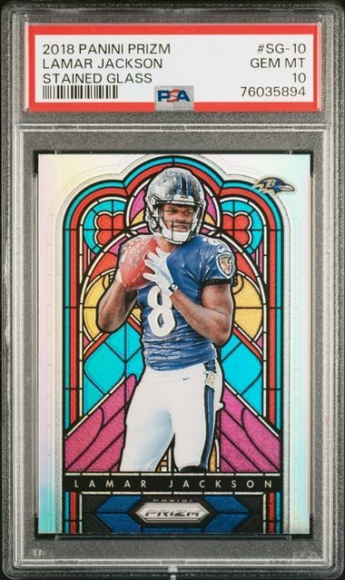 2018 Panini Prizm Lamar Jackson Stained Glass Rookie PSA 10 #SG-10