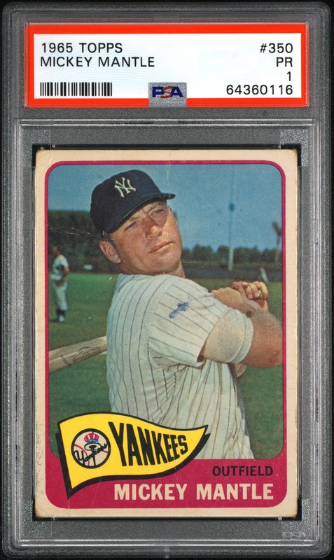 1965 Topps Mickey Mantle #350 PSA 1