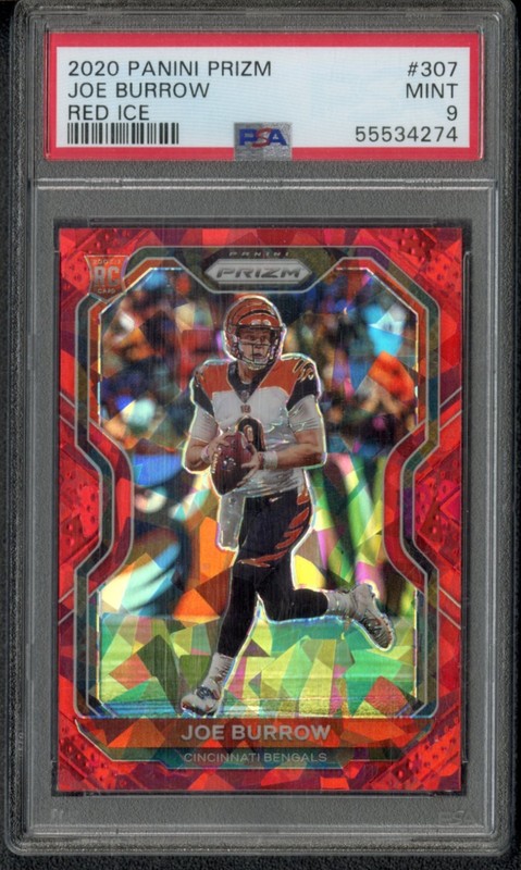 2020 Panini Prizm Joe Burrow Red Ice #307 PSA 9 MINT RC ROOKIE