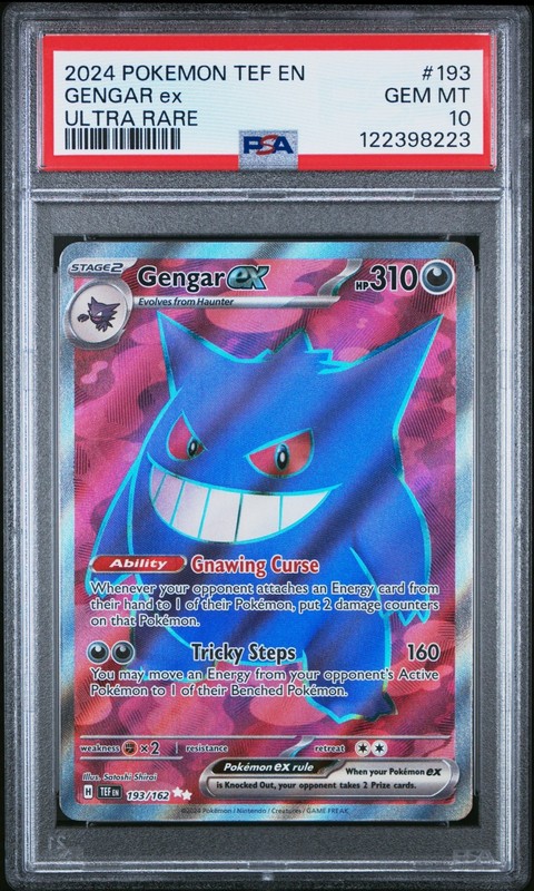 2024 POKEMON TEF EN-TEMPORAL FORCES ULTRA RARE #193 GENGAR EX PSA 10 GEM MINT
