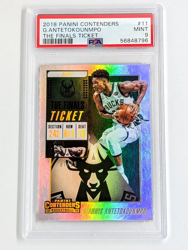 2018 Panini Contenders The Finals Ticket #11 Giannis Antetokounmpo /99 PSA 9