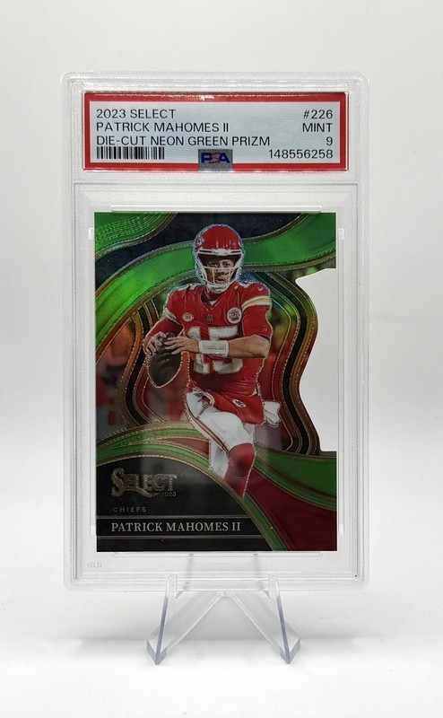2023 Select Patrick Mahomes II #226 Neon Green Prizm Die-Cut /499 -PSA 9 Low POP