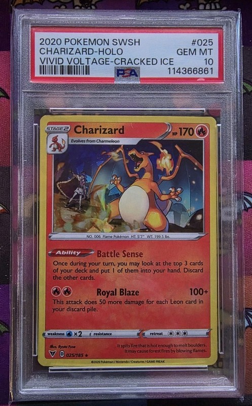 Pokemon TCG - Charizard - Vivid Voltage Cracked Ice Holo - #025 -PSA 10 Gem Mint