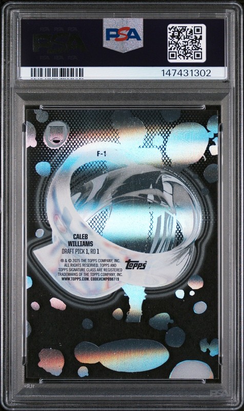 Graded 2024 Topps Signature Class Caleb Williams #F1 Fluidity Rookie Card PSA 10 view 2