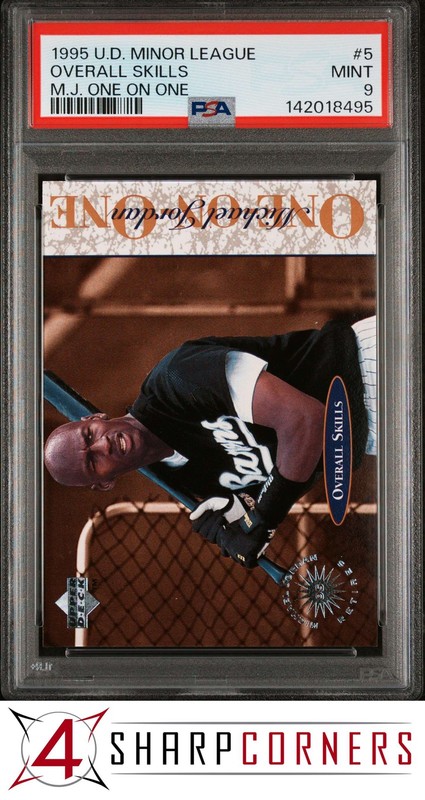 1995 UPPER DECK MINOR LEAGUE MICHAEL JORDAN ONE ON ONE #5 OVERALL SKILLS PSA 9