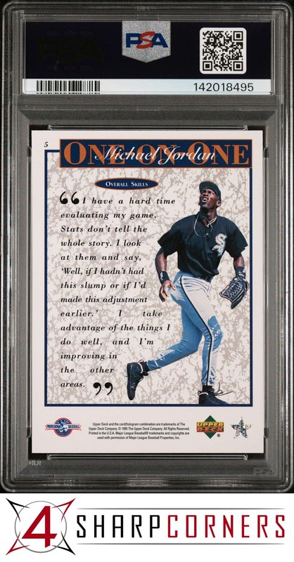 1995 UPPER DECK MINOR LEAGUE MICHAEL JORDAN ONE ON ONE #5 OVERALL SKILLS PSA 9 view 2