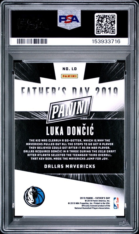 2019 Panini Father's Day Panini Coll Luka Doncic /199 #LD PSA 10 GEM MINT view 2