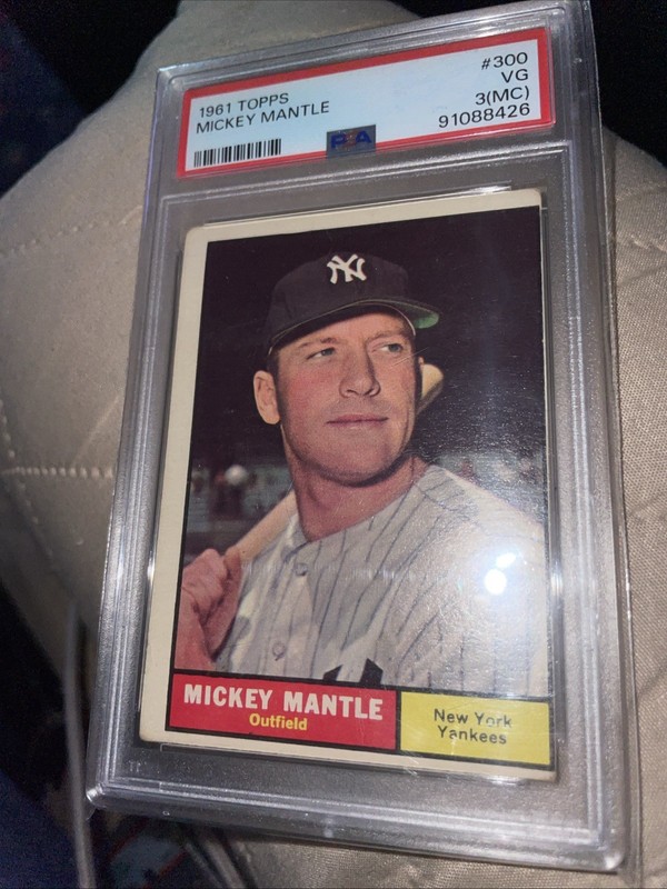 1961 Topps - Mickey Mantle #300 - PSA 3 view 2