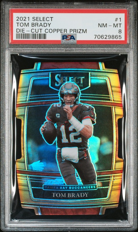 2021 Panini Select #1 Tom Brady Die-Cut Copper Prizm PSA 8