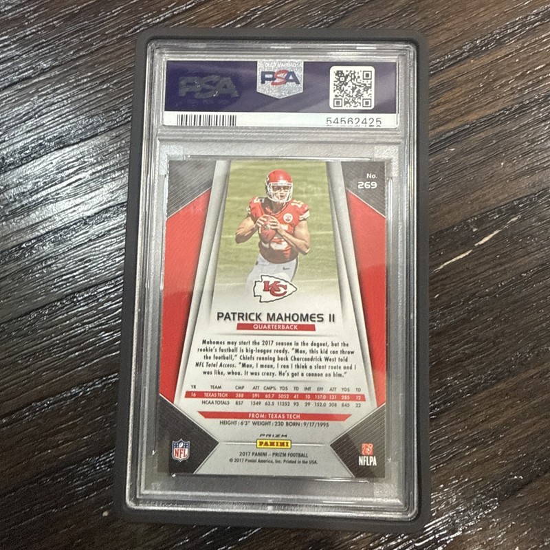 2017 PANINI PRIZM PRIZM #269 PATRICK MAHOMES II ROOKIE RC PSA 9 view 2