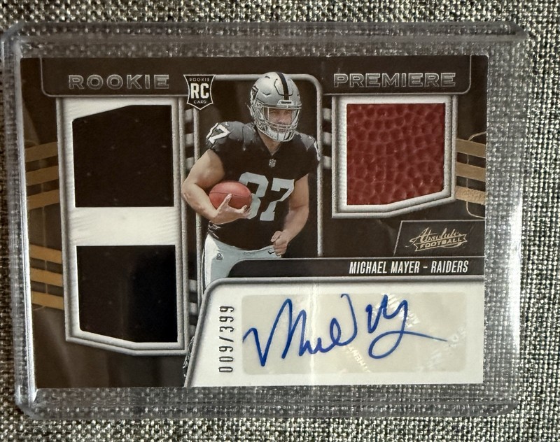 2023 Panini Absolute #213 Michael Mayer Football Patch Auto Jersey RPA #/399