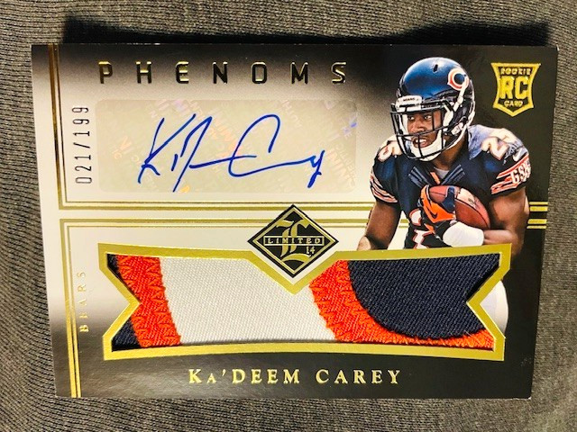 2014 Panini Limited #170 Ka'Deem Carey Rookie RC Auto Autograph Patch /199 Rare view 1
