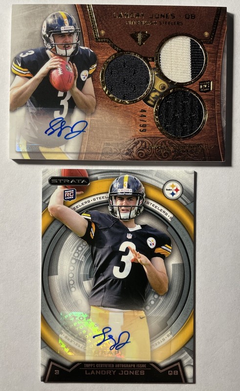 2013 Topps Triple Threads LANDRY JONES Rookie Patch Auto /99 + 2013 Strata Auto