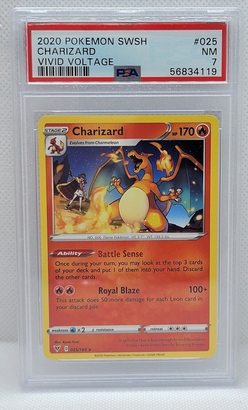 2020 Pokemon Sword & Shield Vivid Voltage #025 - PSA NM 7 - CHARIZARD 