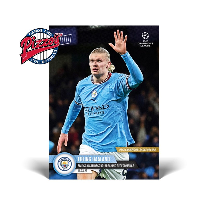 Erling Haaland Record-Breaking 5 Goals Manchester City UCL TOPPS NOW #90 In Hand