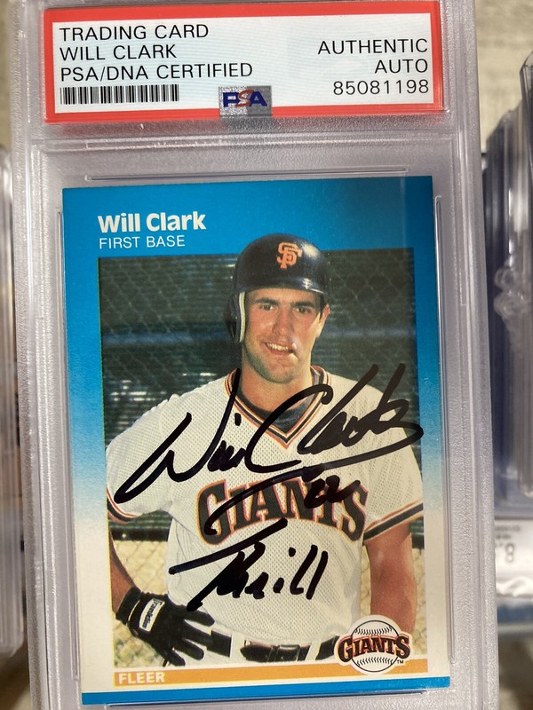 Will “ Thrill “ Clark Auto Signed On Card 1987 Fleer Rookie Psa Slabbed Giants