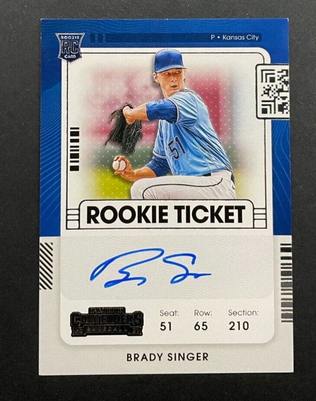 2021 Panini Contenders - Brady Singer #120 Kansas City Royals - ROOKIE AUTO