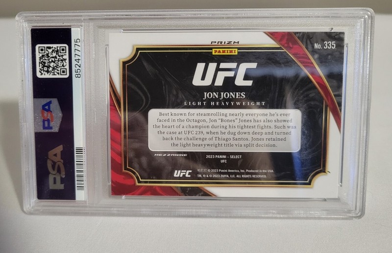 2023 Panini Select UFC Mezzanine Silver #335 Jon Jones PSA MINT 9 POP 1 view 2