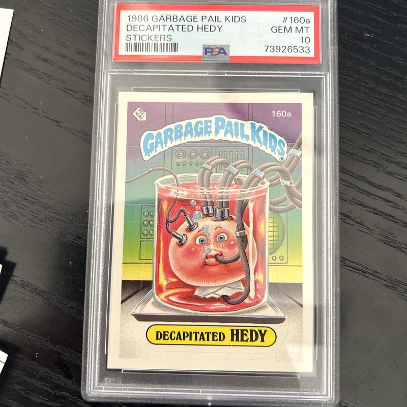 1986 Topps Garbage Pail Kids GPK Stickers #160a Decapitated Hedy PSA 10 GEM MINT