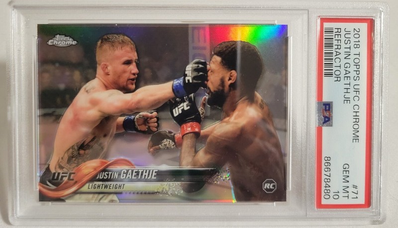 2018 Topps Chrome Justin Gaethje #71 Refractor Rookie UFC MMA Card PSA 10