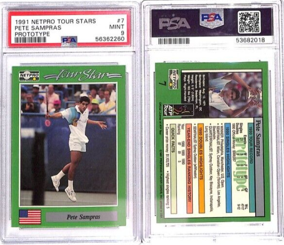 1991 Netpro Tour Stars #7 Pete Sampras Prototype Promo  PSA 9 MINT  #U