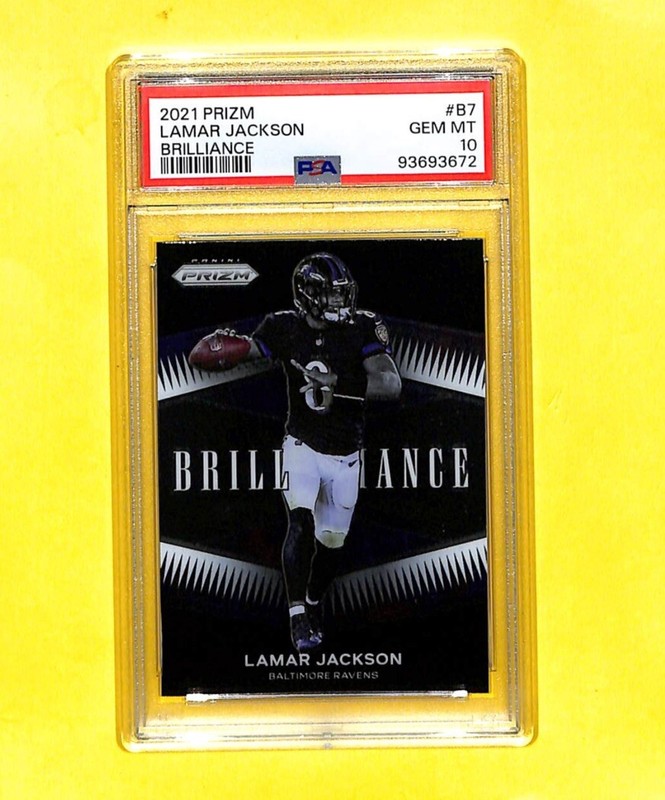 2021 Panini Prizm Lamar Jackson Brilliance Card PSA 10 Ravens 
