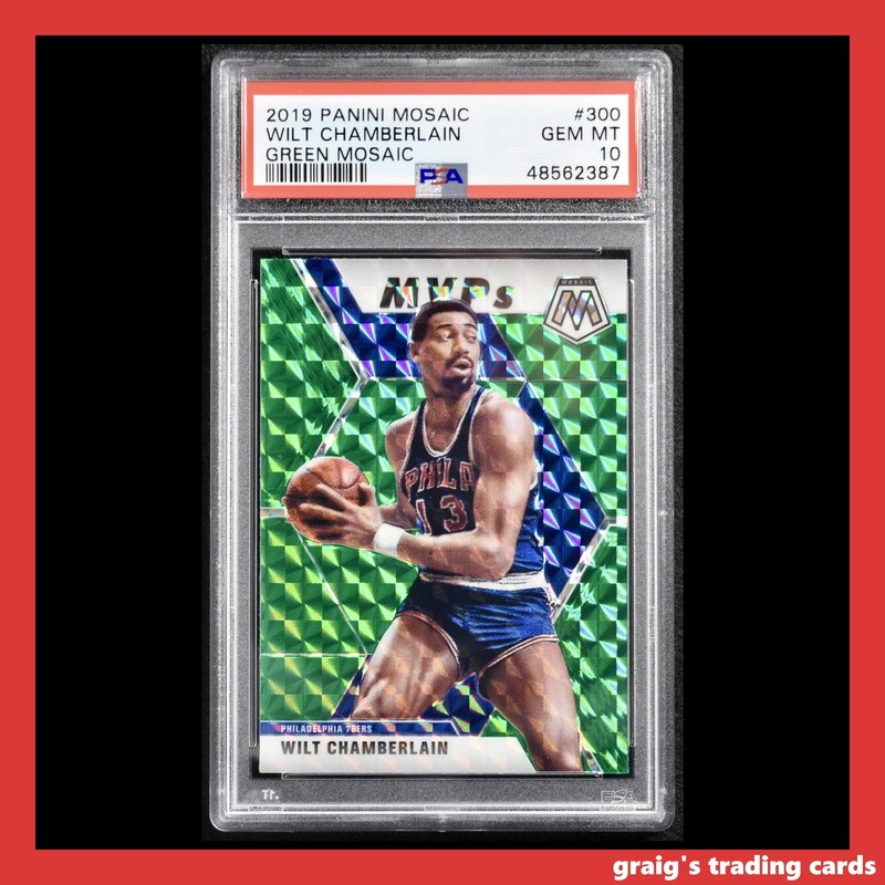 2019 Panini Mocaic Green #300 Wilt Chamberlain PSA 10 GEM-MT