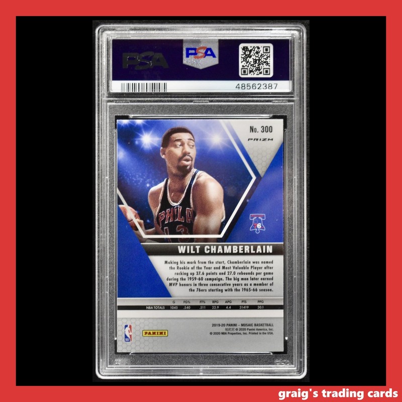 2019 Panini Mocaic Green #300 Wilt Chamberlain PSA 10 GEM-MT view 2