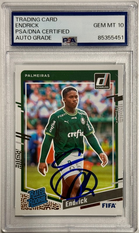 2023-24 Panini Donruss Signed #176 Endrick Rated Rookie RC PSA GEM MT 10 Auto