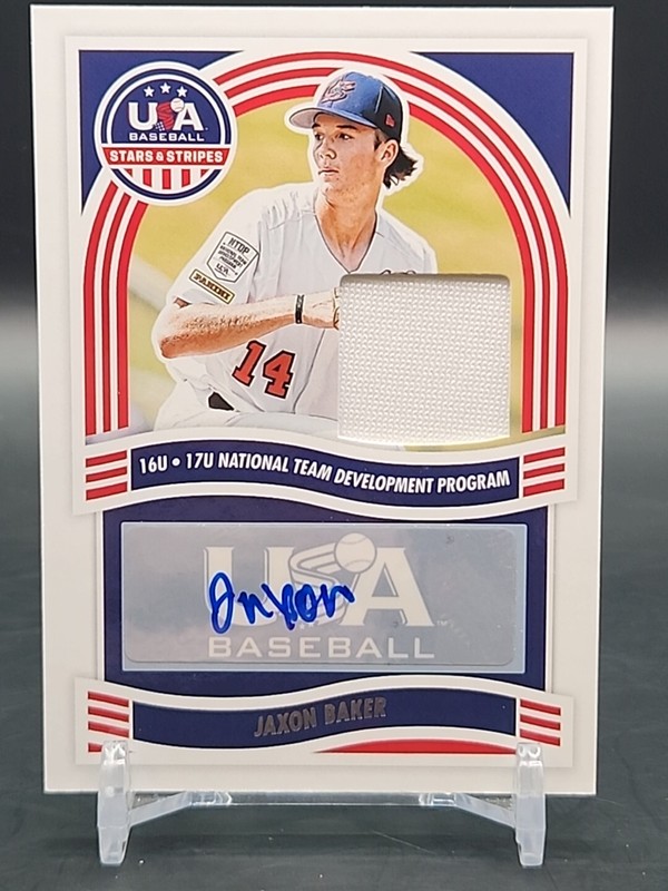 Jaxon Baker - 2024 USA Baseball - Game Used Jersey and Auto - U17