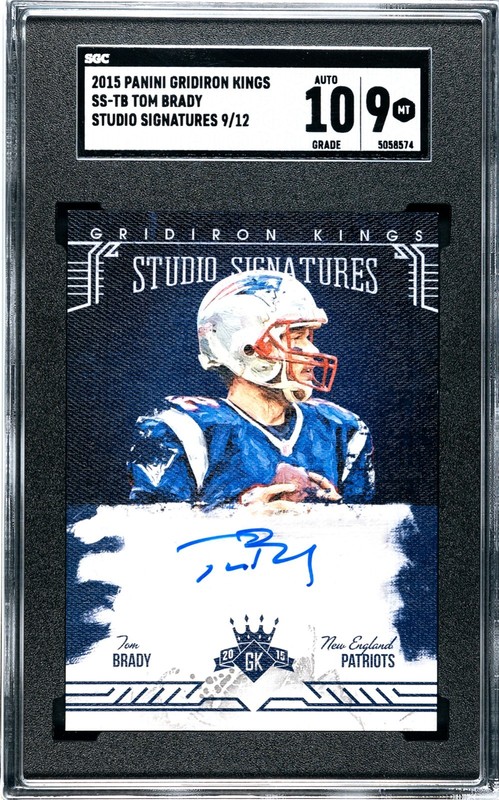 SP/12 2015 Panini Gridiron Kings Tom Brady Studio Signatures #SS-TB Auto SGC 9