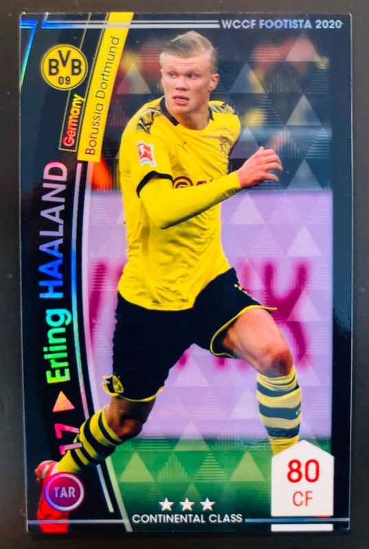 2019-20 Panini WCCF Footista Erling Haaland Dortmund refractor rookie card RC
