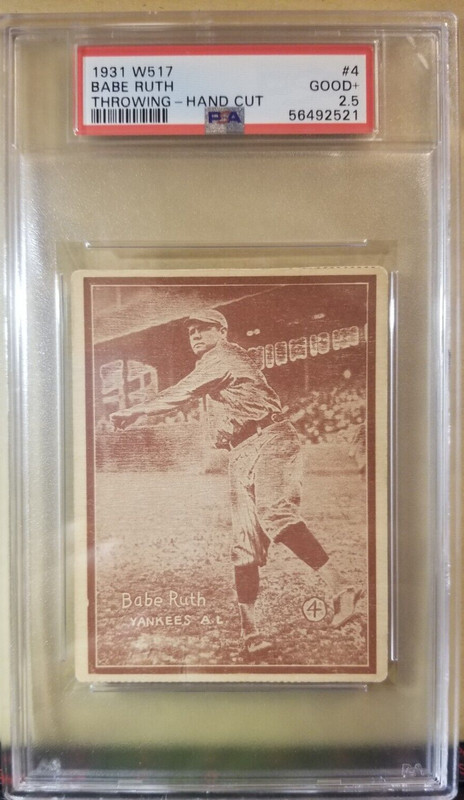 1931 W517 #4 Babe Ruth Throwing  PSA Good+ 2.5 NICE PRE GOUDEY SCARCE FREE SHIP!