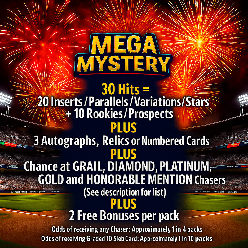 NEW Mystery MLB Chaser Packs 30 Hits Guaranteed 3 #'d, Autos or Relics per pack view 2
