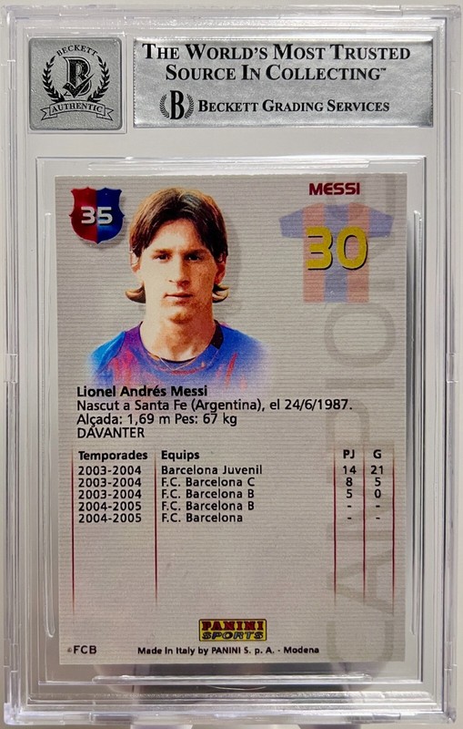 Lionel Messi #35 Megacracks REPRINT Card Rookie AUTHENTIC Signed Beckett AUTO 10 view 2