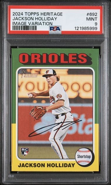 2024 Topps Heritage High Number Jackson Holliday RC #692 Image Variation - PSA 9
