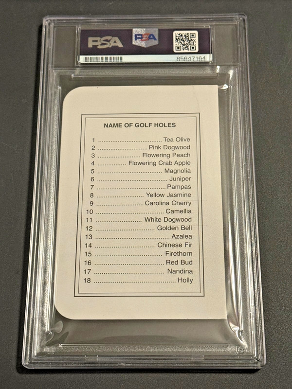 Scottie Scheffler signed auto Official Masters Scorecard PSA Gem Mint Auto 10 view 2